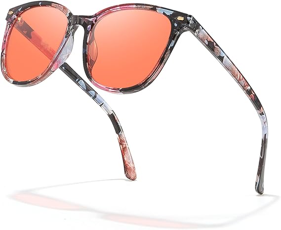 IGnaef Amber Sleep Blue Light Blocking Glasses, Classic Square Computer Gaming Glasses Anti Eyestrain & UV Glare BL1851