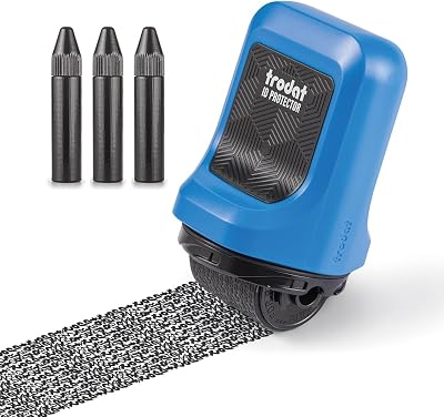 Trodat ID Protector Ink Roller Identity Theft Protection Roller Stamp incl. 3 Bonus Refill Inks