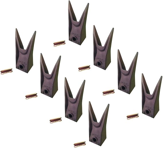 8- Bobcat Stye Mini Excavator/Skid Bucket Teeth w/Pins - 7107321, 6737325WT