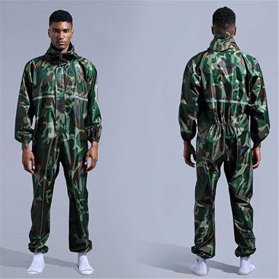 Outdoor Cycling Camouflage Waterproof Jumpsuit Raincoat Motorcycle Rainwear Set Men Women Hiking Camp Rain Coat