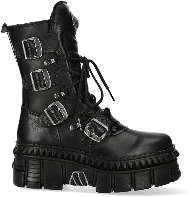 New Rock WALL373-S6 Mens Leather Platform Goth Punk Boots