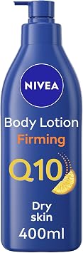 NIVEA Q10 Firming Rich Body Lotion + Vitamin C 400ml, Firming Cream with Collagen Booster Complex, 72H Moisturiser, Body Lotion for Dry Skin
