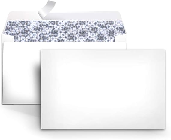 Amazon Basics #6 3/4 Security-Tinted Self-Seal Envelopes for Home & Office, White, 100-Pack