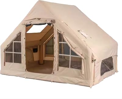 Hi Expolore Inflatable Tent for Camping, with Hand Pump, Portable 4 Season Hot Tent, in 420D Waterproof Oxford, Outdoor Use for 4-6 People