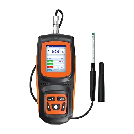 Gauss Meter, Handheld Digital Tesla Meter with Probe 0-2500mT Magnetometer with Data Logging and Alarm,5% General Accuracy for Factories, Workshops