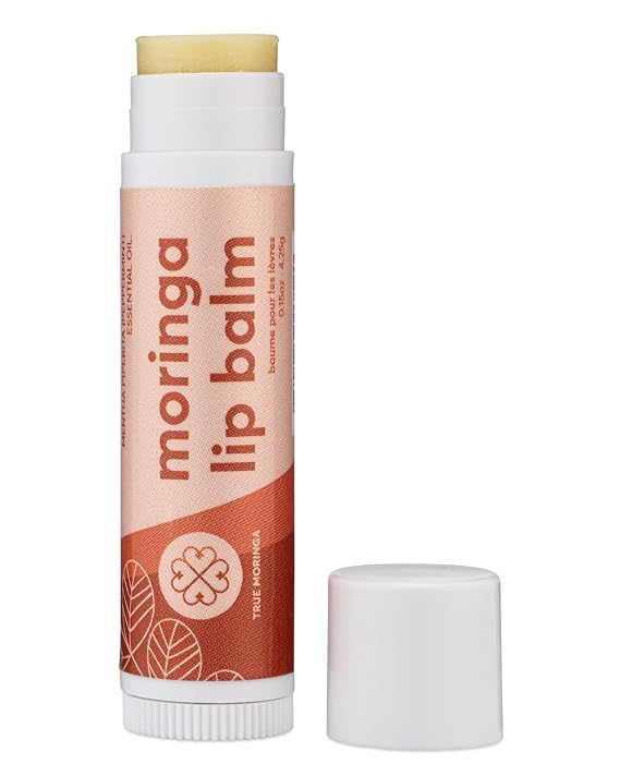 True Moringa Lip Balm - Intense Hydration & Relief for Dry Chapped Lips with Moringa and Shea Butter - 100% vegan, paraben free, sulfate free, ethically sourced