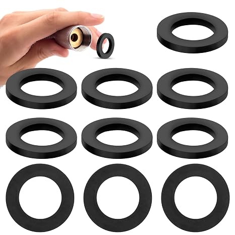 Prasacco 25 Rubber Washers, Seals - 1/2 Inch Hose Seal for Shower Head and Hose Connecting