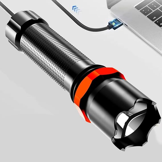 Led Rechargeable Flashlights Super Bright 1000 High Lumens 3 Modes Small Flashlight Waterproof Portable Powerful Tactical Flashlight for Home Camping Emergency Hiking Outdoor
