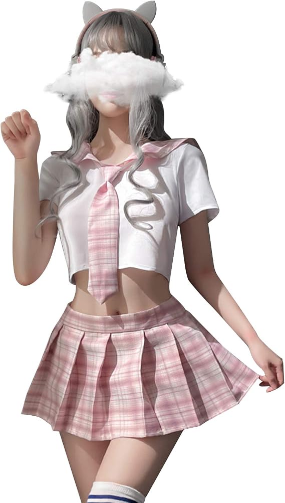 YOMORIO Women Outfit Anime Lingerie Japanese Korean School Uniform Sailor Plaid Costumes