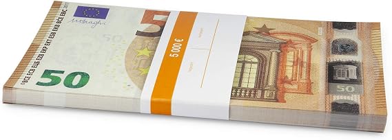 Litfax GmbH 50€ Euroschein/Euro-Geldscheine ca. 180x97 mm/banderoliert je Pack. 75 Stück (10 PG) …