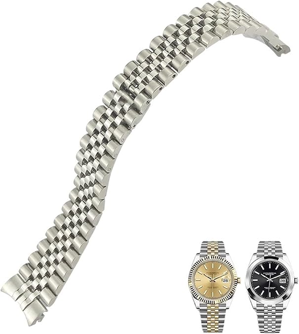 316L Stainless Steel Watchband 20mm Fit For Rolex Datejust Oyster Perpetual 36mm Watch Dial Strap Silver Golden Solid Wristband