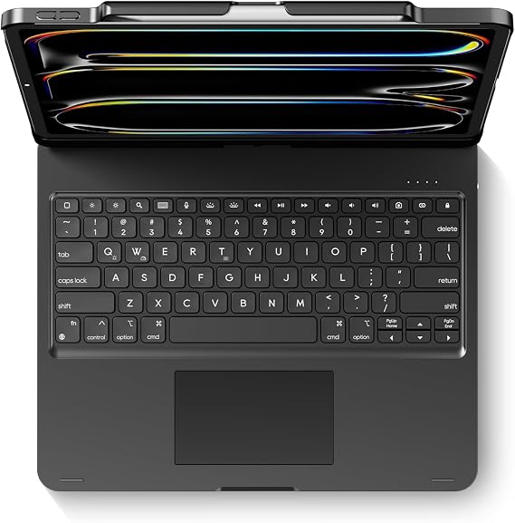 edaiser Swivel Keyboard Case for iPad Air/Pro 13" & 12.9" 3rd-6th Gen Black