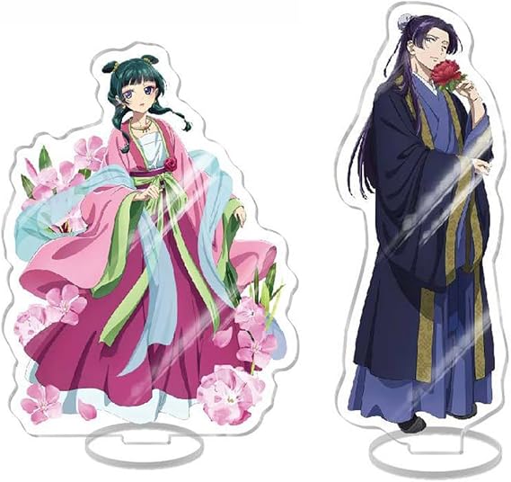 JCvCX 2Pcs Kusuriya Figure Diaries Maomao Figures Jinshi Standing Figure Creative Gift Toy Figure Acrylic Peripheral Ornaments Collections for Fans, Medium
