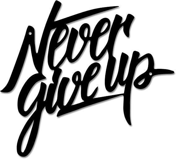 Aimery Never Give Up!Motivational Wall Decor,Home Gym Decor-Metal Never Give Up Wall Decor Quote For Home Gym Workout Motivational-The Best Gift To Encourage Friends