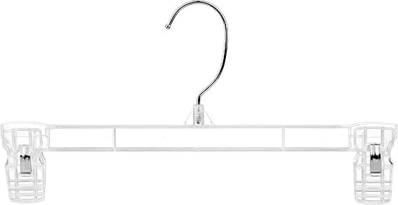 DEILSYTM Pants Hangers with Clips 12 inch Space Saving Pants Hangers - Stylish Jeans Hangers for Closet Organization - Durable Hangers for Pants, Skirts, Jeans, Shorts, Trousers - 30 Pack