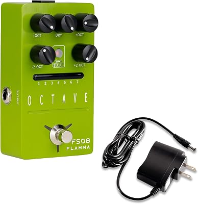 FLAMMA Octave Pedal and 9V300mA Power Supply