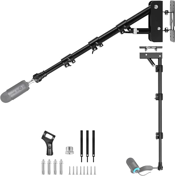 Microphone-Ceiling-Holder,Telescoping Mic Wall-Mount Boom Arm for Blue Yeti USB Nano Snowball and Logitech G Yeti-Orb,Yeti GX Microphones Gaming