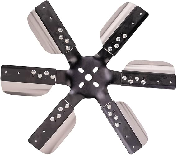 Derale 17017 Heavy Duty Fan Blade Series 1000 17" Stainless Steel Flex Fan Standard Rotation , Black
