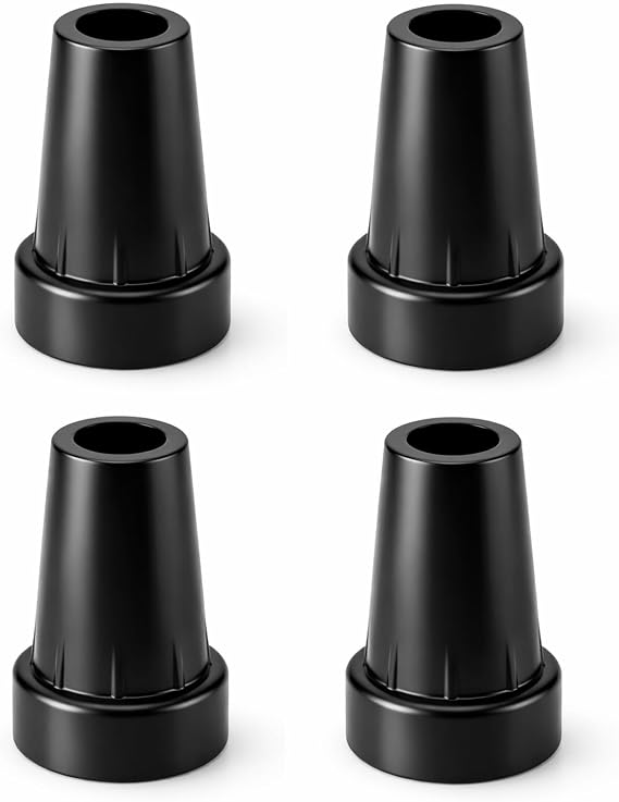 4-Pack Cane Tips, 9/16 Inch (15mm) Rubber Replacement Tips