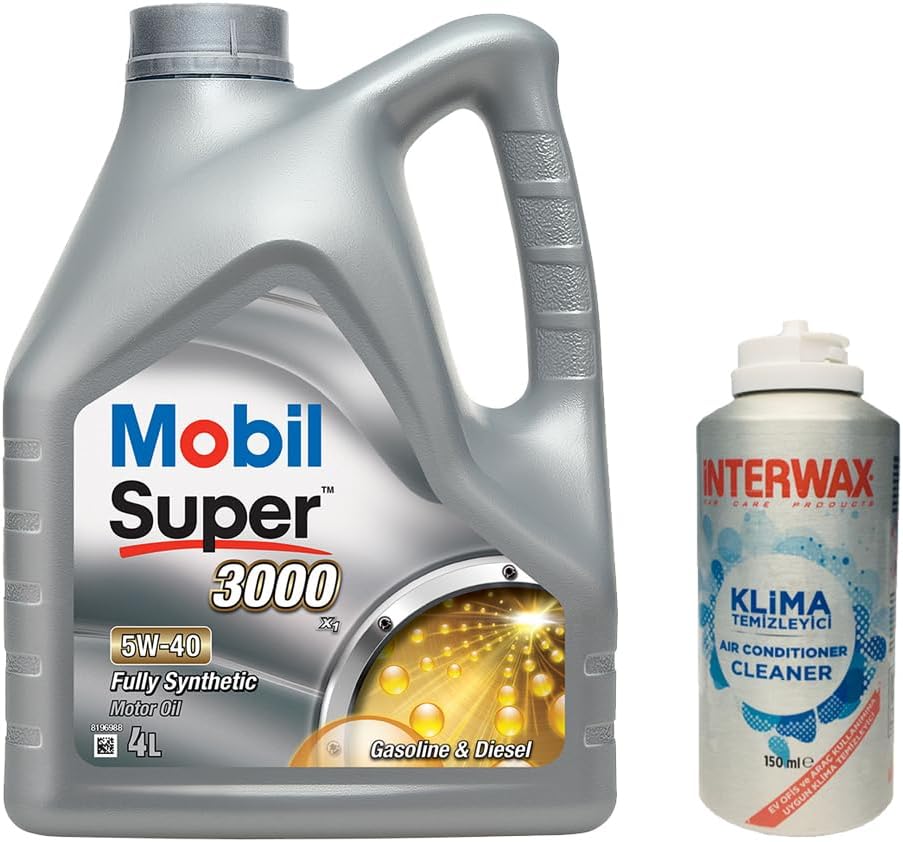 Mobile Super 3000 X1 5W40 Engine Oil 4 L  03047 Interwax Air Conditioner Cleaner