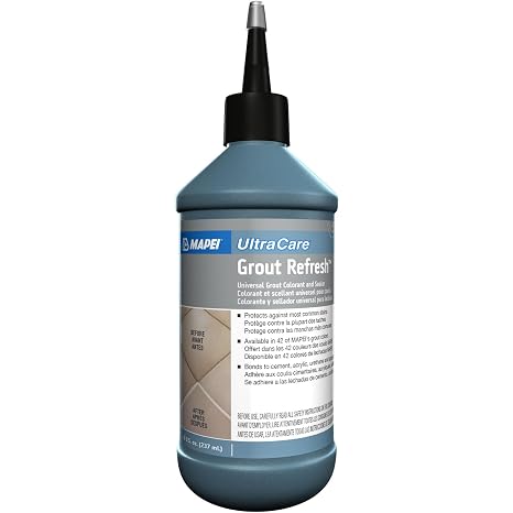 Mapei UltraCare Grout Refresh, Universal Grout Colorant & Sealer, 8 oz Bottle Easy Grout Restoration & Protection, 5001 Alabaster
