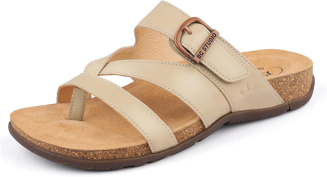 BCSTUDIO Women's Comfortable Orthopedic Flip Flop Sandals with Arch Support
