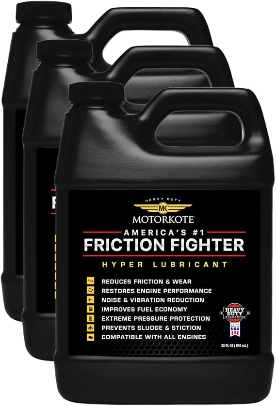 MotorKote Hyper Lubricant Heavy Duty Engine Treatment | Friction Reducer for Gas & Diesel Engines | 32 oz., 3-Pack