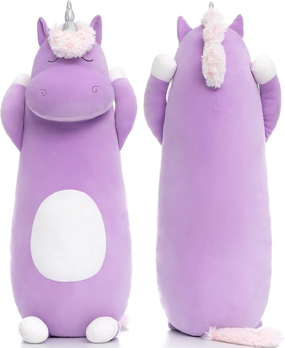 MorisMos Big Unicorn Stuffed Animal 3ft, 36.2'' Long Plush Unicorn Body Pillow for Girl Boy, Giant Stuffed Animal Body Pillow for Kid,Hugging Plush Gift for Adult