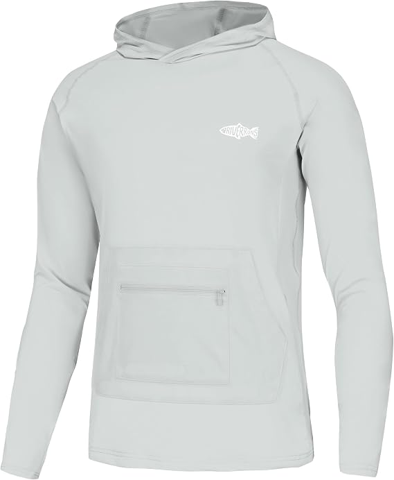 Riverruns Men's UPF 50+ Sun Protection Hoodie Fishing Shirt Cooling Quick Dry Rash Guard Long Sleeve
