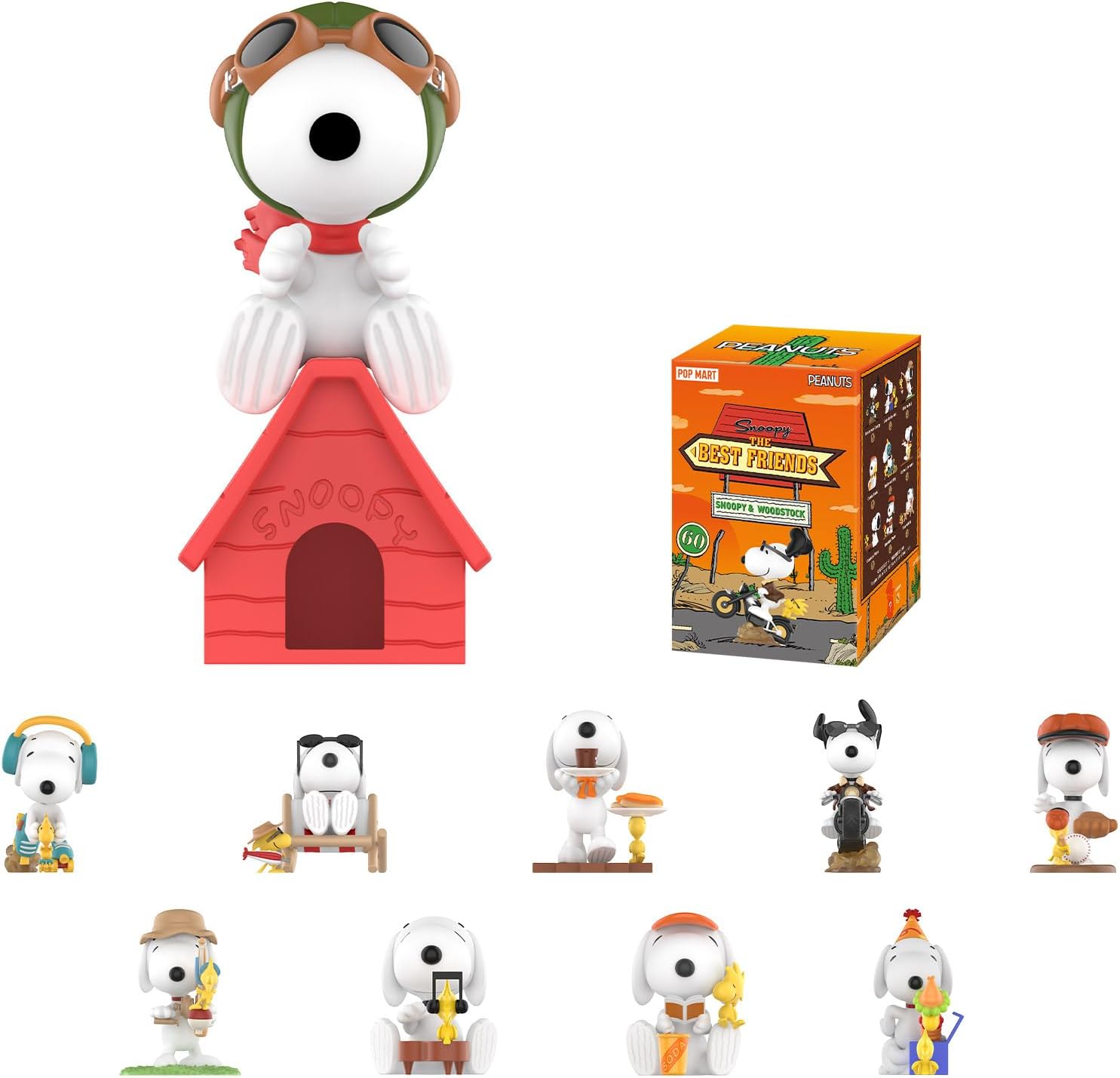 POP MART Snoopy The Best Friends Series Blind Box Figures, Random Design Mystery Toys for Modern Home Decor, Collectible Toy Set for Desk Accessories