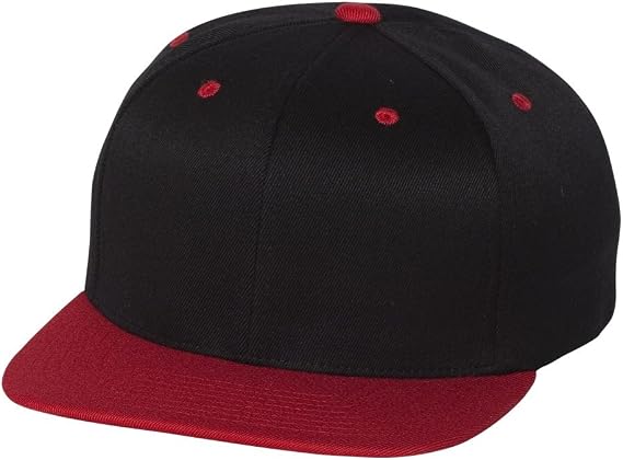 Yupoong Flexfit 110F,110FT One Ten Snapback Hat Cap (Black/Red)