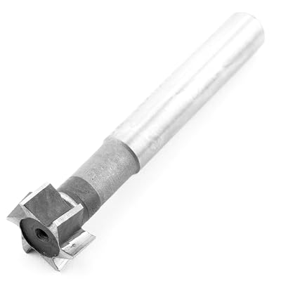 HSS T Slot Milling Cutter 6mm Blade Height 14mm Cutting Diameter 6 Flute Tip Tipped Head 8mm Shank, for Moulding Steel Carbon Iron Alloy, End Mill Router Drill Bit Metalwork Tool