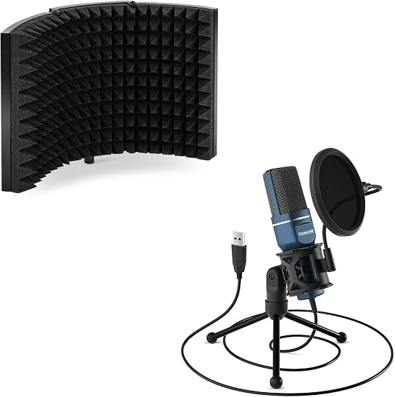 TONOR USB Microphone TC-777 and Microphone Isolation Shield