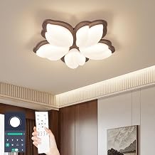 Naroume Smart Dimmable LED Ceiling Light, 6580LM 5-Light Modern Acrylic White Flower Ceiling Lamp with Remote Control & APP, (5-50) x2W for Living Room Bedroom Dining Room [Energy Class B]