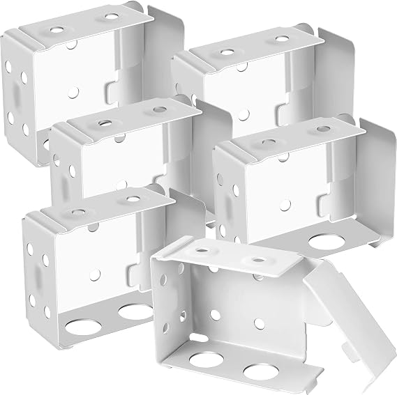 Hotop Blind Brackets 2.5 Inch Low Profile Box Mounting Bracket for Window Blinds Headrail, White