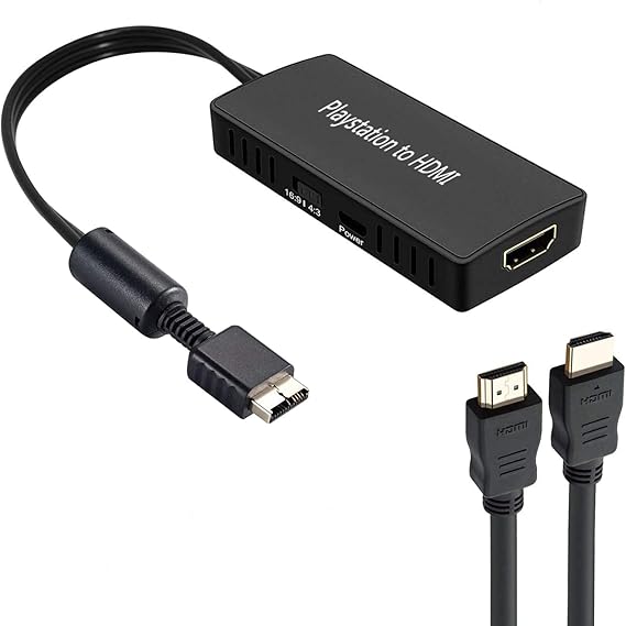 Y.D.F PS2 to HDMI Converter Adapter, PS2 HDMI Video Converter with 3ft HDMI Cable for Sony PlayStation 2/ PlayStation 1