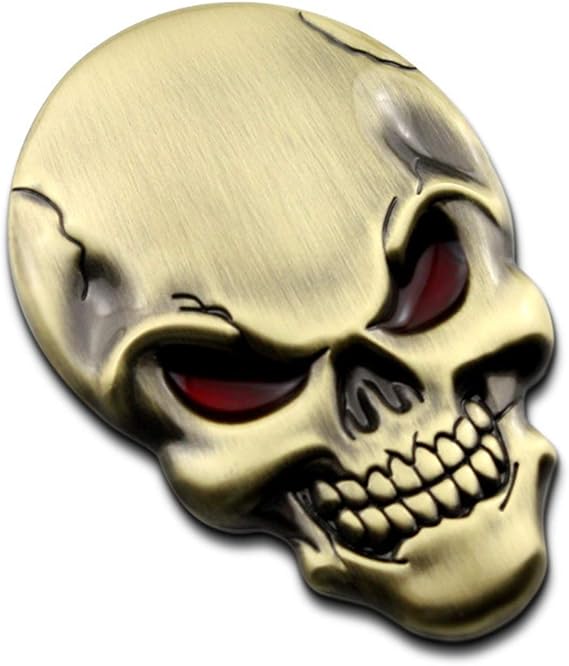 Red Eye Metal Skull For Car Devil Skull Car Mark Body Sticker Scratch Stickers Personalized Car Stickers Demon Stickers Devil Evil Spirit Satan Belial Cacodaemon Incubus Cacodemon Afreet