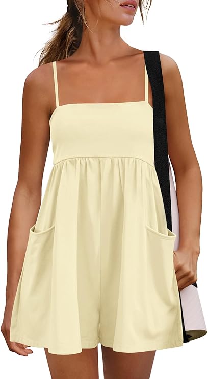 Yanekop Womens Summer Rompers Shorts Workout Athletic Romper Dresses