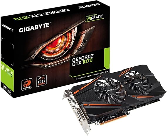 GIGABYTE GeForce GTX 1070 WINDFORCE OC Video/Graphics Cards (GV-N1070WF2OC-8GD)
