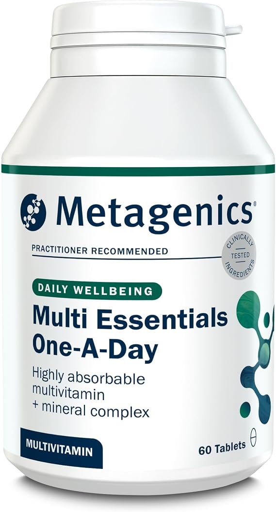 Metagenics Multi Essentials One A Day, 26 Vitamins & Minerals - 60 Tablets | Comprehensive formula containing vitamin D3, B12, and gentle iron bisglycinate for energy support, Vegetarian