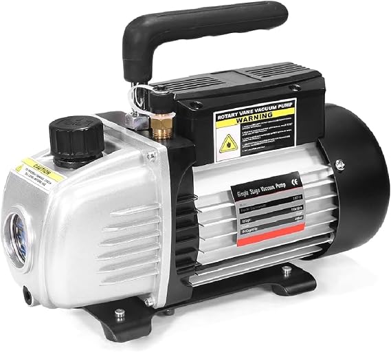 XtremepowerUS 1/4HP Rotary Vane Vacuum Pump for Automotive Air Conditioner Resin Degassing Refrigeration HVAC A/C R410a R134 (3.5 CFM), w/Vacuum Oil