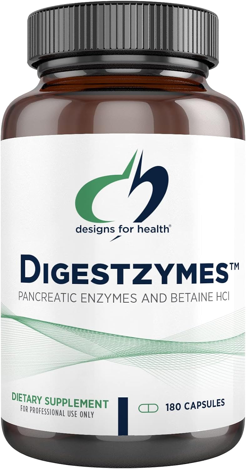 Designs for Health Digestzymes - Digestive Enzymes with Ox Bile & Betaine Hydrochloride HCl with Pepsin