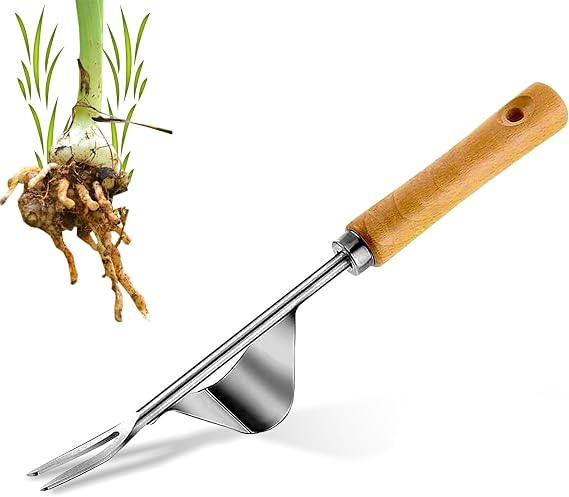 Garden Weeder Tool – Stainless Steel Manual Weed Digger Tool with Long Handle for Gardening, Lawn, Grass & Patio Cracks – Durable & Easy Garden Tools Weeder to Use for Precise Weed Removal