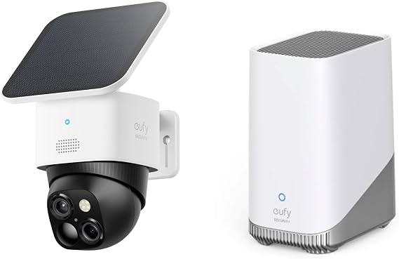 Anker Eufy SoloCam S340 Outdoor Camera + HomeBase S380 Solar Charging / 360° Shooting Possible / Pan-Tilt / 4.6 million Ultra High Pixels / 3K Quality / Security Camera / Dual Lens Camera / 8x Zoom