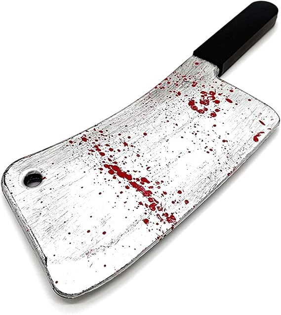 Cooplay Blood Butcher Plastic Knife Cosplay Realistic Horror Plastic Props Prank Friend Funny for Halloween Fools Day Party (Butcher Knife)
