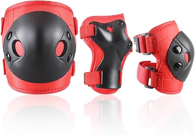 JBM Kids and Youth Knee Pads Elbow Pads Wrist Guards Child Protective Gear Set for Roller Skating, Skateboarding, BMX Biking, Cycling, Inline Skating, Scooter Riding Sports