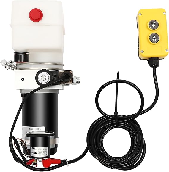 Electric Hydraulic Pump, 12V DC Hydraulic Power Unit 1.58Qt Dump Trailer Hydraulic Pump for Dump Truck Car Lifting with Remote Control, 800W Hydraulic Pump Single Acting Hydraulic Power