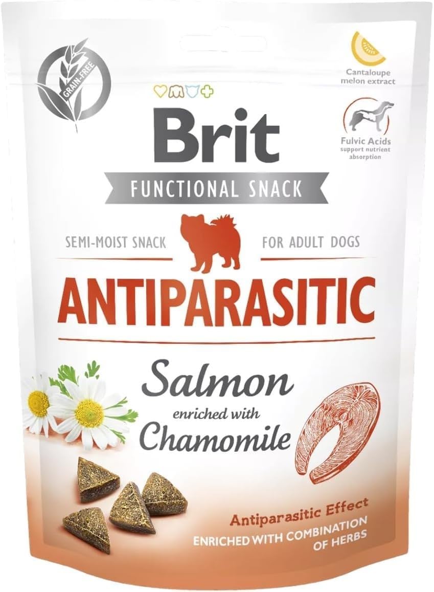 Brit Care Functional Snack, To Prevent Parasites, Grain Free, Salmon And Daisy, Functional Adult Dog Award, 150 g
