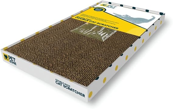 Pet Zone Double Wide Reversible Corrugated Cat Scratcher, Catnip Included