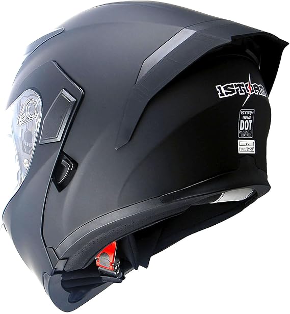 1Storm Motorcycle Modular Dual Visor Sun Shield Flip up Full Face Helmet: HB89 Matt Black Size Small